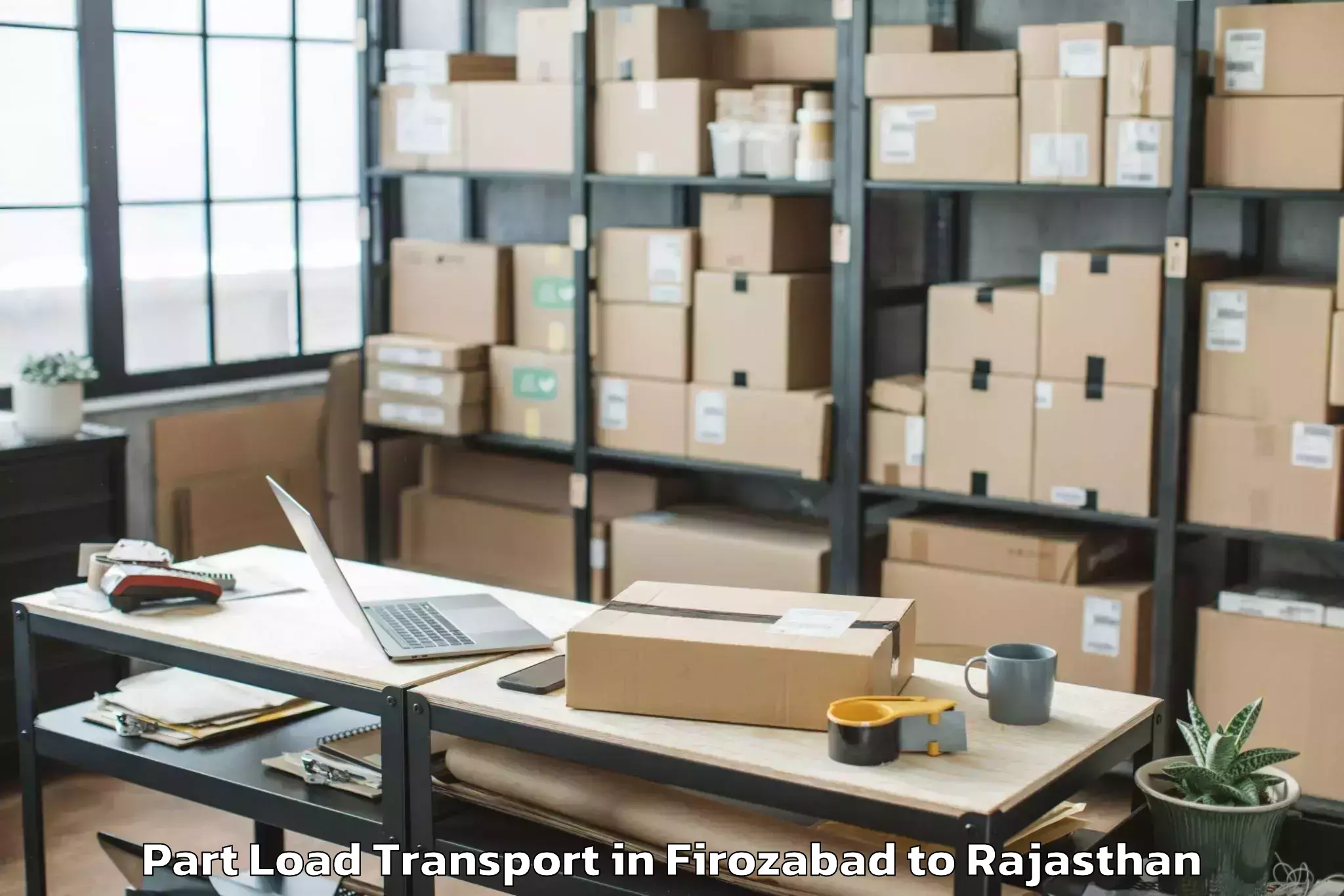 Top Firozabad to Jhalawar Part Load Transport Available